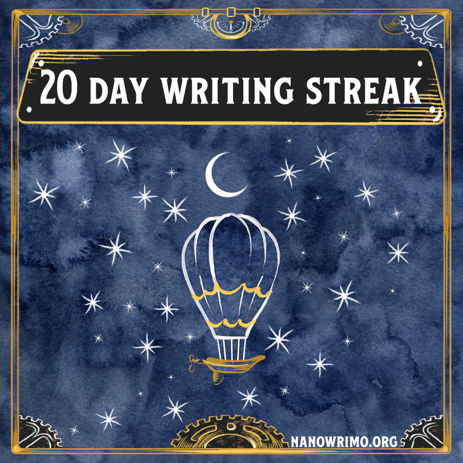 Day 20 writing badge
