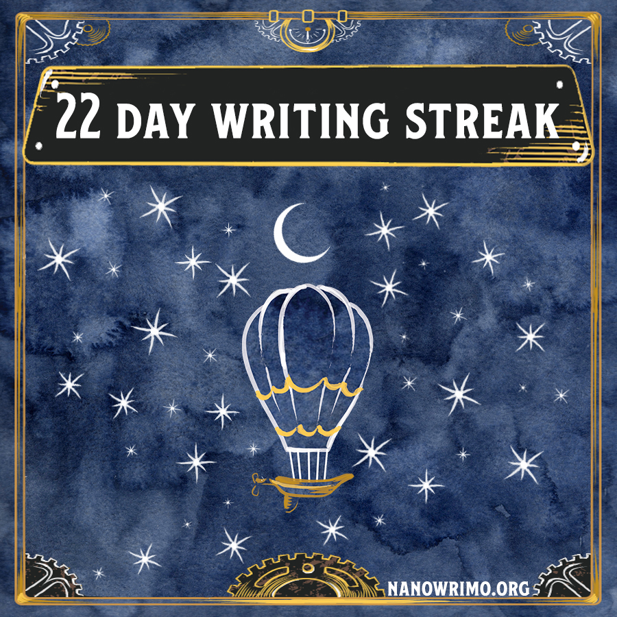 Day 22 writing badge